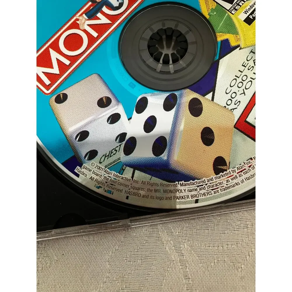 Monopoly PC CD-ROM Game 2001 Atari Windows 95 98 Complete w Manual Jewel Case